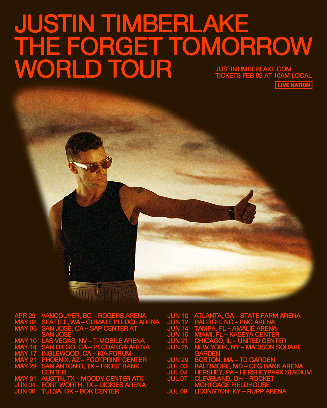 THE FORGET TOMORROW WORLD TOUR: PRE-SALE INFORMATION